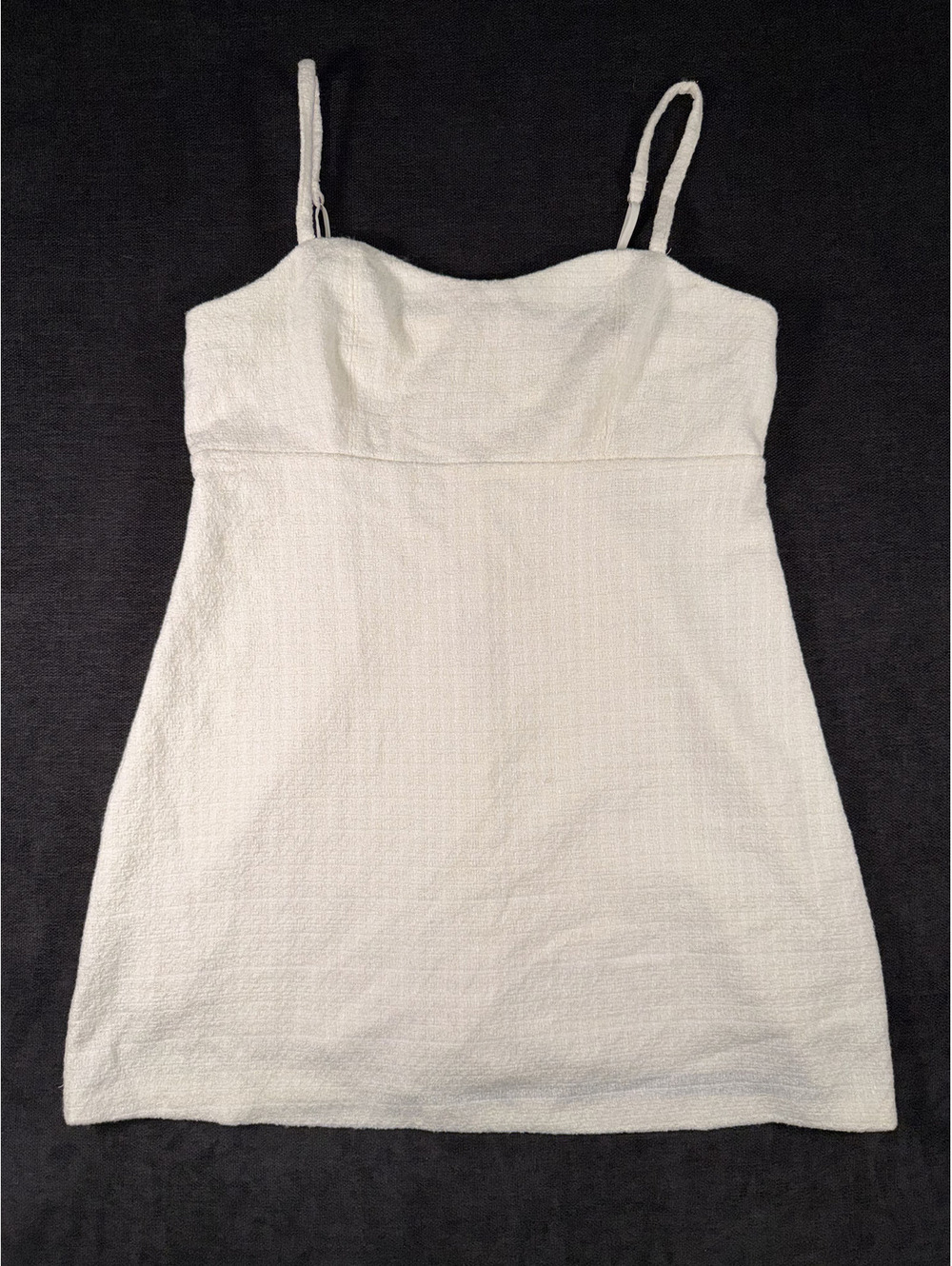 Abercrombie & Fitch White Textured Spaghetti Strap Dress Size Large